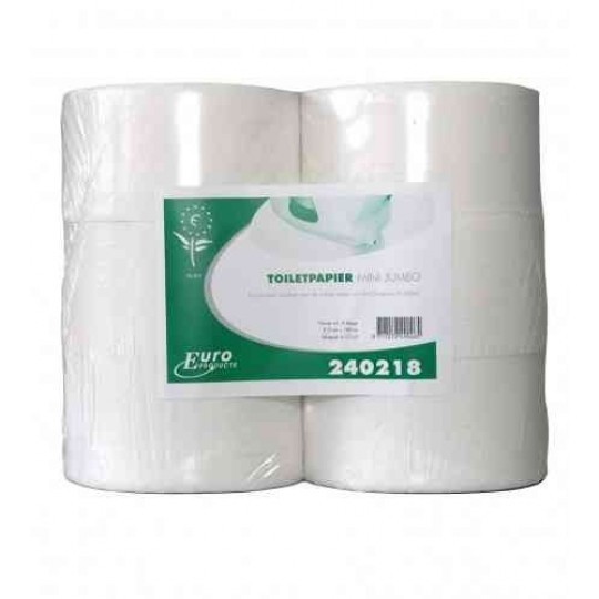 Toiletpapier ECO Mini Jumbo, tissue wit (12 rollen á 180mtr)